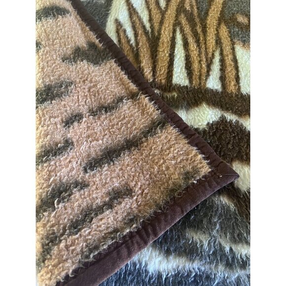 Chatham North Star Vintage Tiger Jungle Safari Reversible Blanket Throw 78x61 - Picture 3 of 7